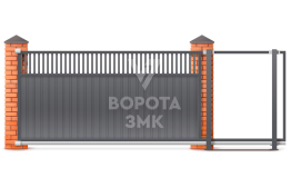 Откатные ворота под ключ 8 метров 8000×1800 ЗМК-8127