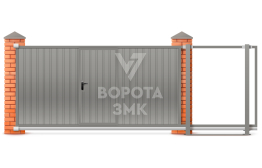 Откатные ворота 5 метров 5000×2700 с калиткой ЗМК-7969