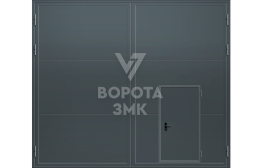 Ворота утепленные промышленные распашные 5000×2500 ЗМК-4917